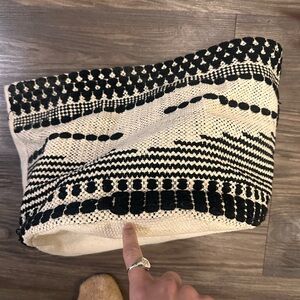 Black and White Woven Tote basket